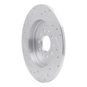 Ford Five Hundred Brake Rotor (1) - Rear Right - R1 Concepts - Drilled & Slotted - Silver - `05-`19